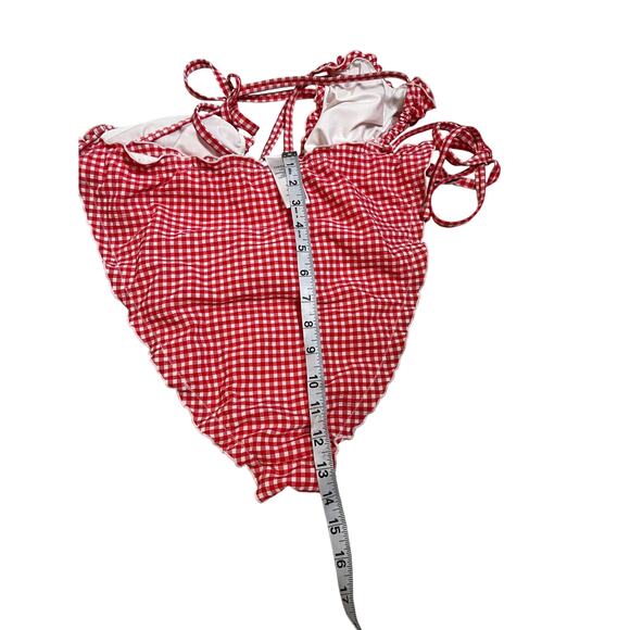 Good American Gingham Bikini Set Red White Check Halter High Waist Womans 4XL - Picture 6 of 8